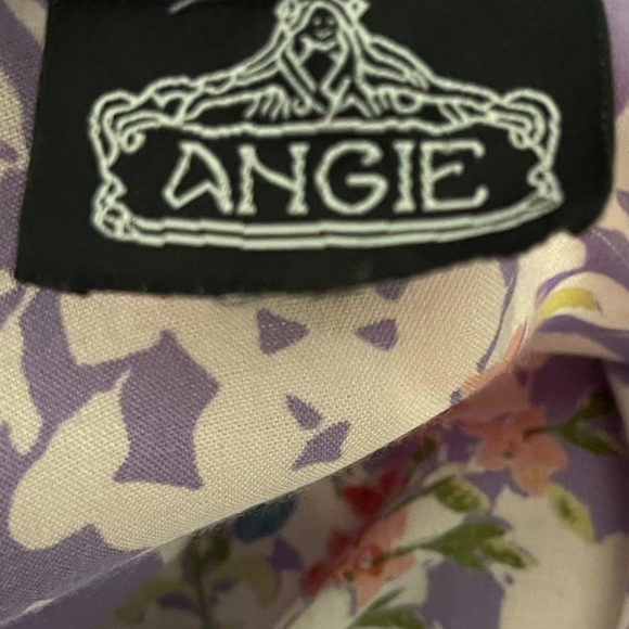 Lavender Floral Open Kimono Cardigan layering top boho peasant beachy prairie - Picture 4 of 5